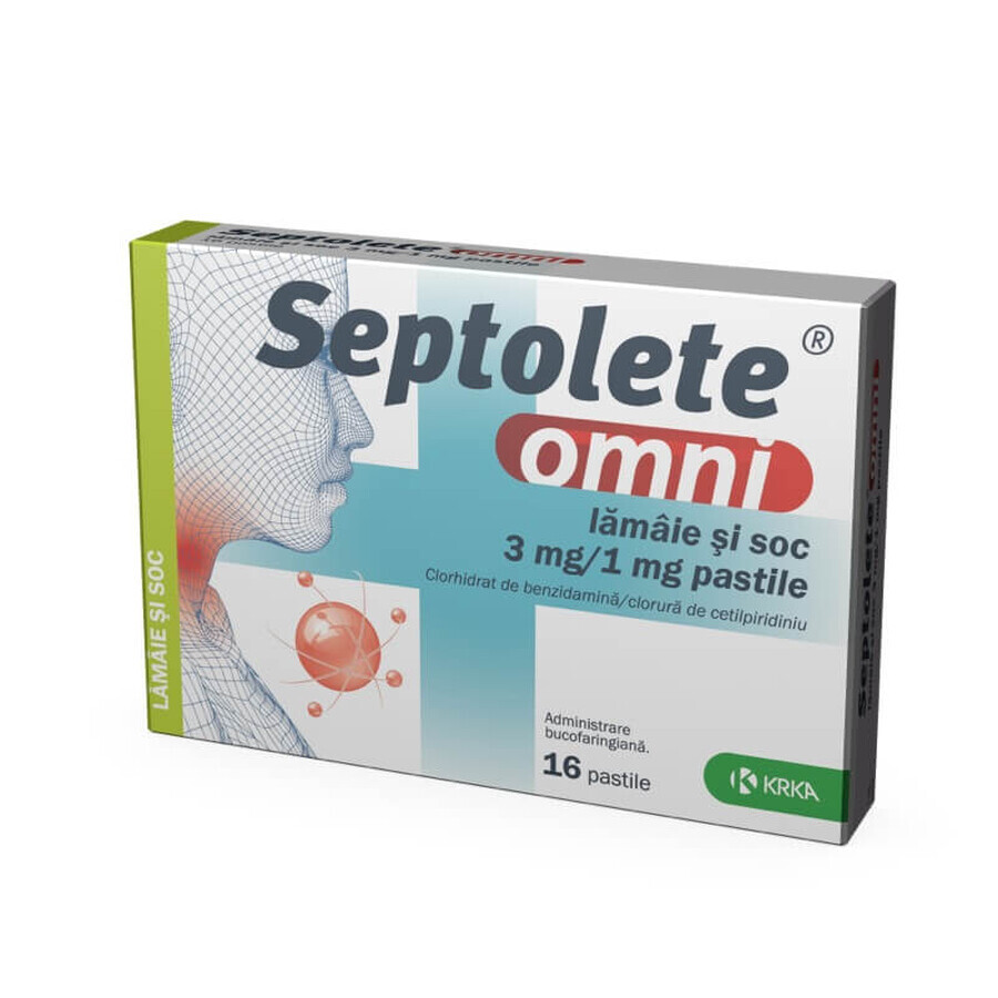 Septolet omni limón y saúco, 16 comprimidos, KRKA