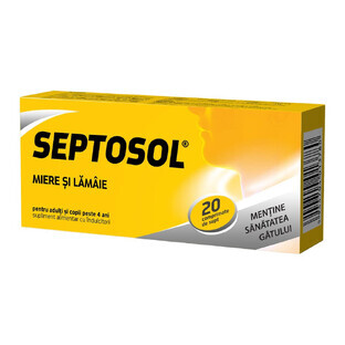 Septosol con miel y limón Herbaflu, 20 comprimidos, Biofarm