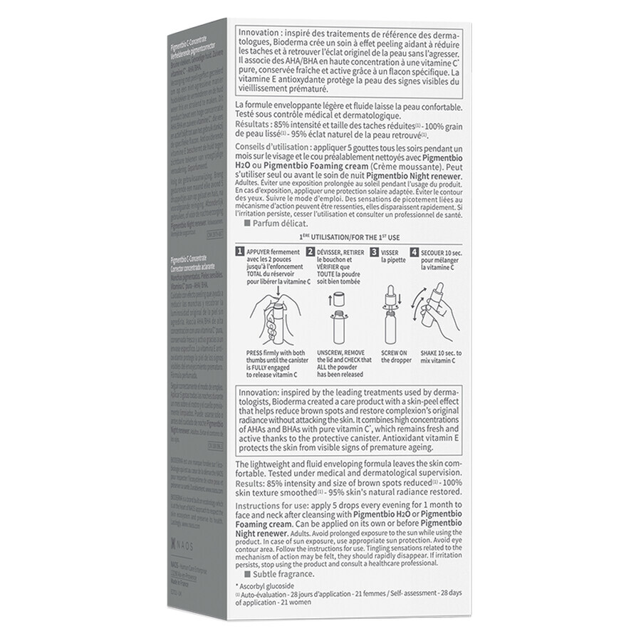 Bioderma Pigmentbio Sérum concentré à la vitamine C, 15 ml