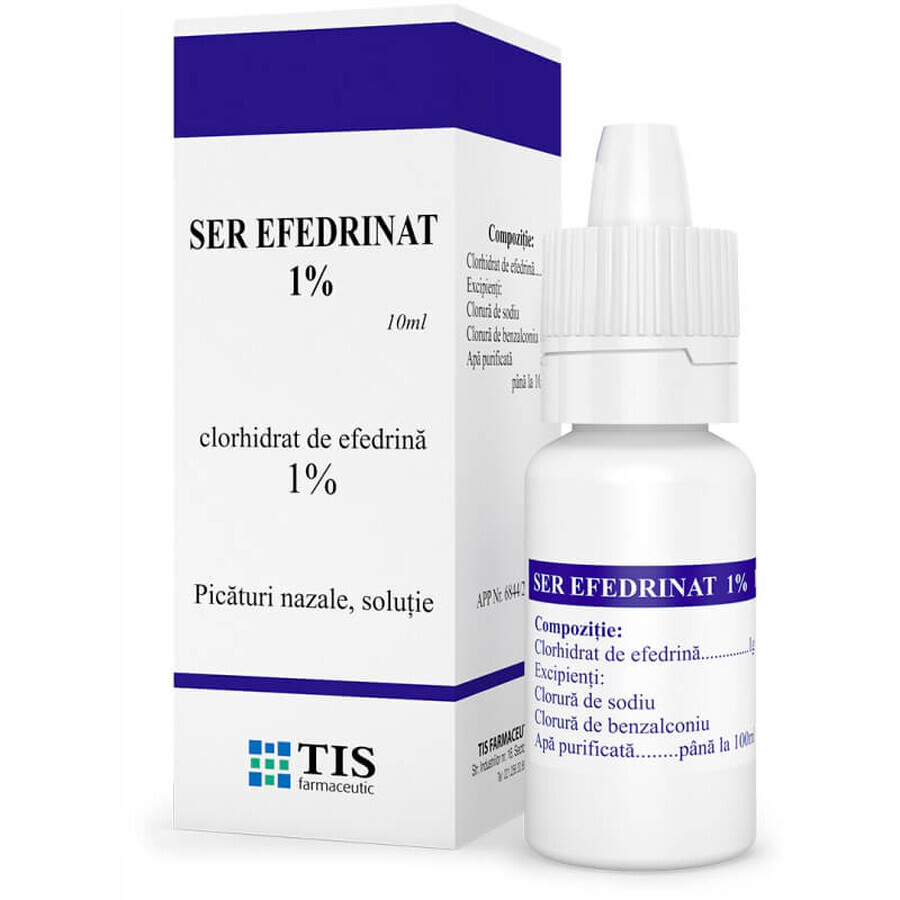 Efedrina suero gotas nasales 1%, 10 ml, Tis Pharmaceutical