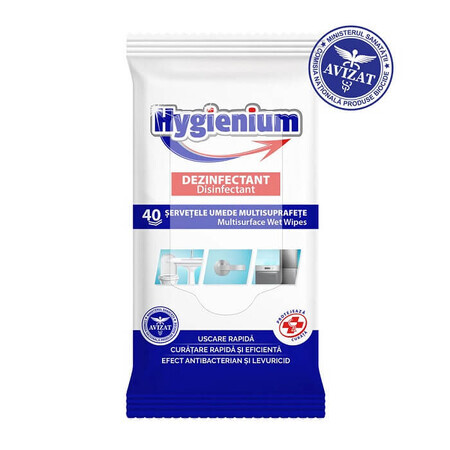 Toallitas húmedas multisuperficie, 40 unidades, Hygienium