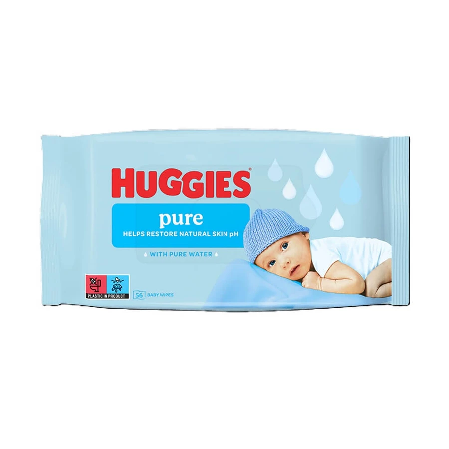 Pure wet wipes, 56 pieces, Huggies