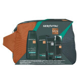 Set Gerovital Men Bálsamo After Shave 100ml, Espuma de Afeitar 200ml, Gel de Ducha 400ml, Farmec