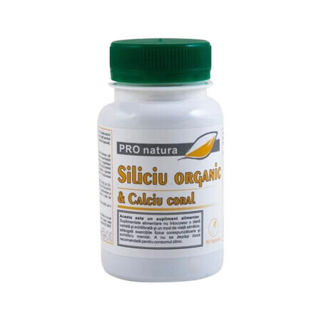 Siliciu Organic si Calciu Coral, 60 capsule, Pro Natura