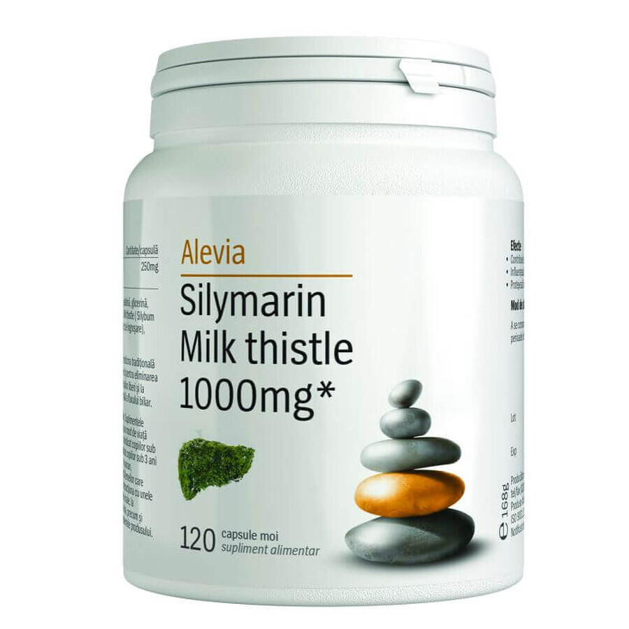 Silymarin Milk thistle 1000mg, 120 comprimate, Alevia