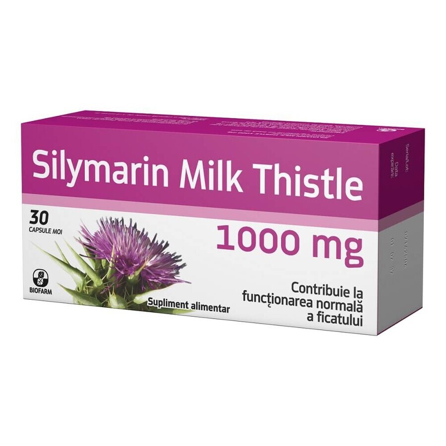 Silimarina Cardo Mariano 1000mg, 30 cápsulas, Biofarm