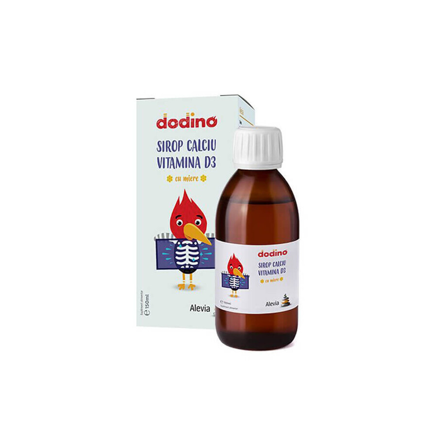 Jarabe de calcio vitamina D3 con miel Dodino, 150 ml, Alevia