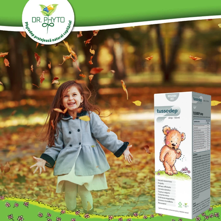Sirop de tuse pentru copii Tussodep, 150 ml, Dr. Phyto