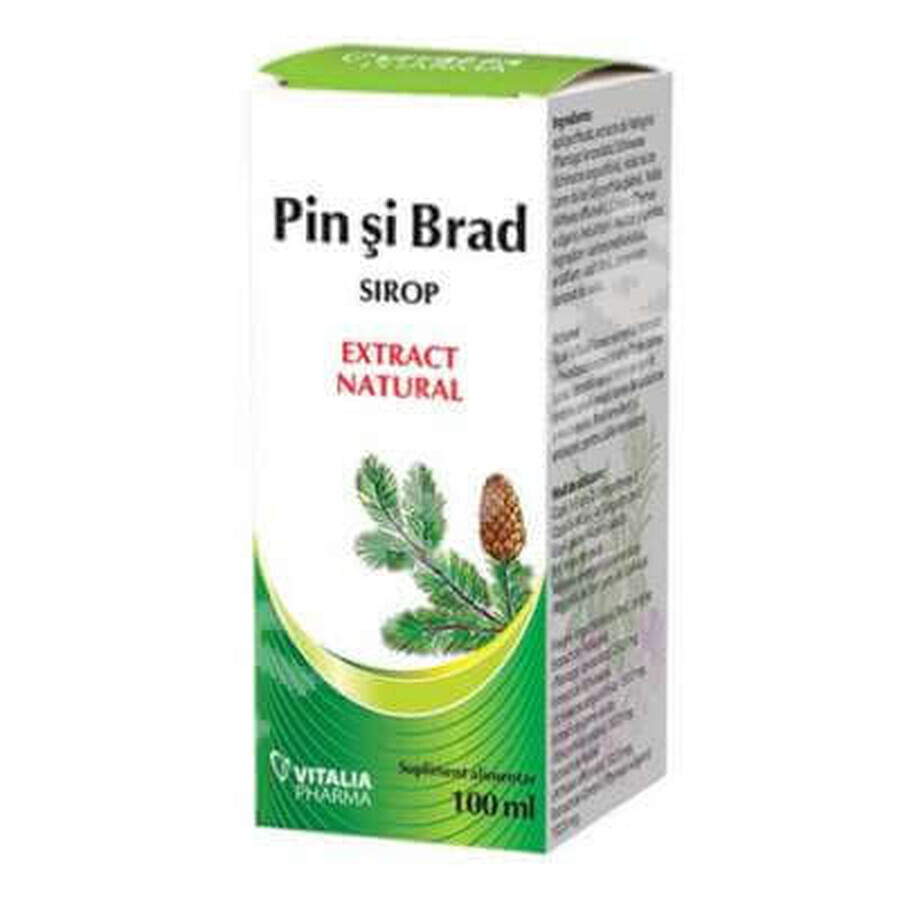 Sirop natural din muguri de pin și brad, 100 ml, Vitalia