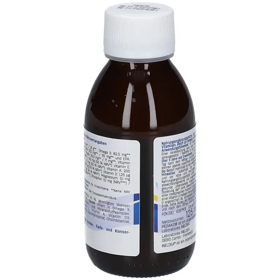 Jarabe para bebés Omega 3 y Vitamina A,C,D,E con sabor a cola, 125 ml, Pediakid