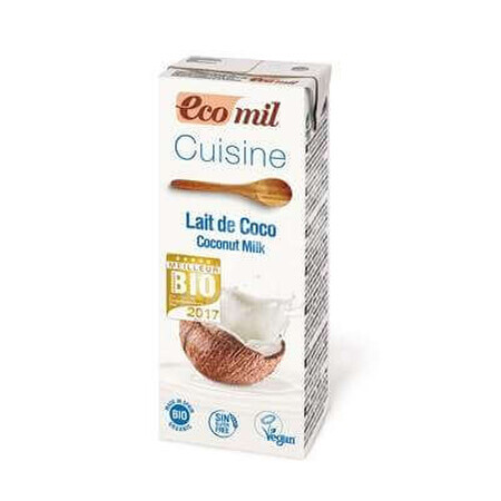 Crema de coco para cocinar, 200 ml, Ecomil