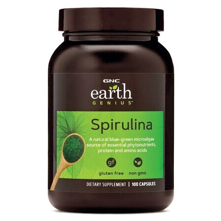 Espirulina 500 mg Earth Genius (374922), 100 cápsulas, GNC