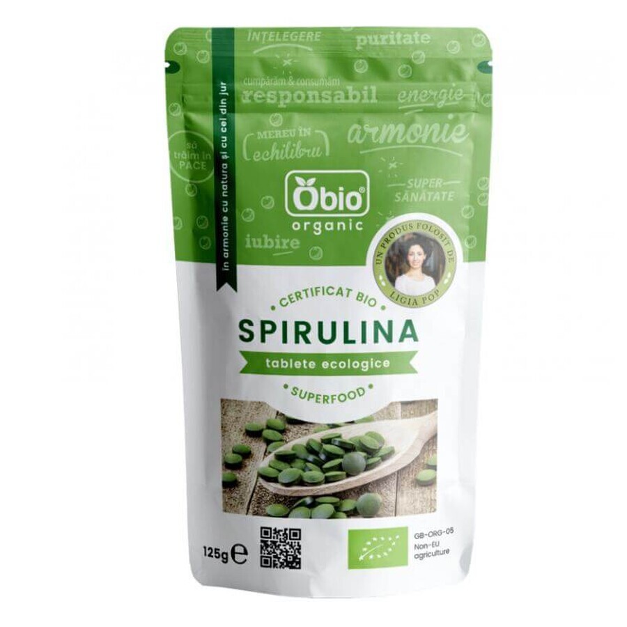 Biologische spirulina, 250 tabletten, Obio