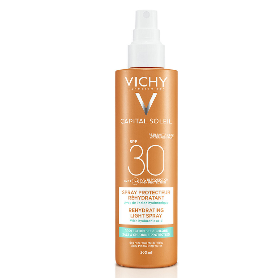 Vichy Capital Soleil Spray solaire anti-déshydratation SPF 30, 200 ml