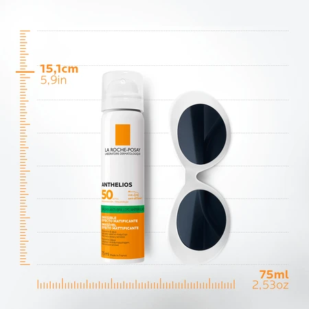 La Roche-Posay Anthelios Spray cu efect matifiant invizibil pentru fata SPF 50, 75 ml