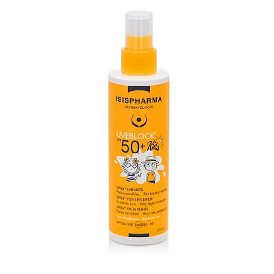 Isis Pharma UVEBLOCK Spray de protección solar para niños APF 50+ KIDS, 200 ml