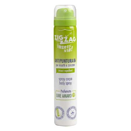 Spray corporel contre les moustiques et les insectes Lime Amaro, 100 ml, Zig Zag