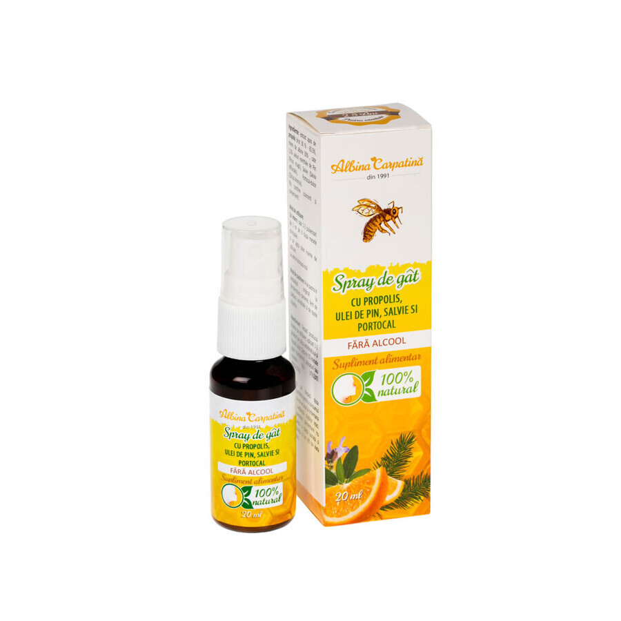 Bee Carpathian Bijenspray met propolis, dennenolie, salie en sinaasappel, 20 ml, Apicola Pastoral