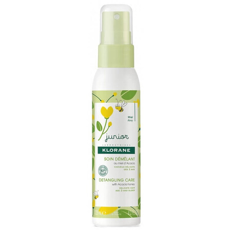 Spray desenredante sin aclarado con aroma de miel de acacia, 125 ml, Klorane Junior