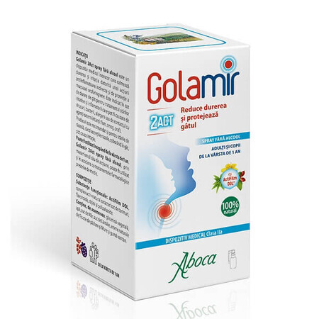 Golamir 2Act, alkoholfreies Spray für Kinder und Erwachsene, 30 ml, Aboca