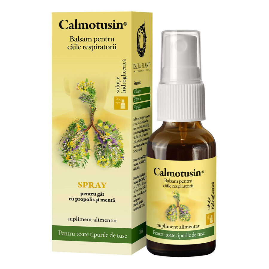 Calmotusin propolis en munt keelspray, 20 ml, Dacia Plant