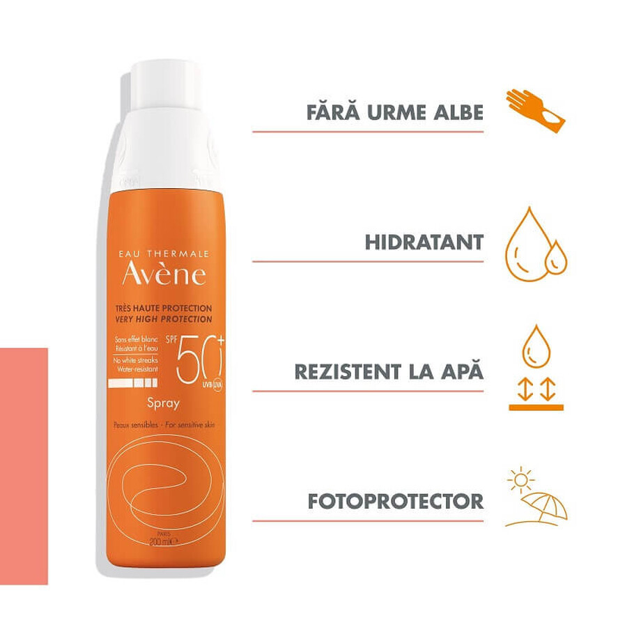 Avene Spray de protección solar SPF 50+, 200 ml, Pierre Fabre