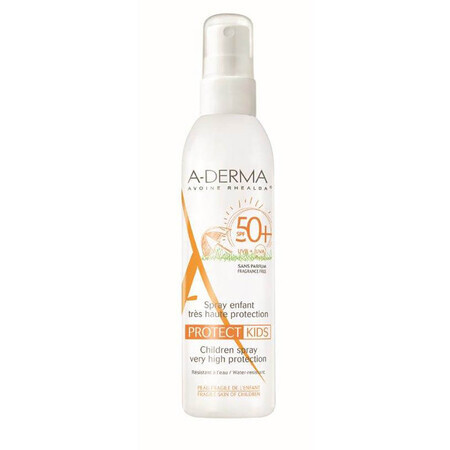 A-Derma Protect Spray de protección solar para niños FPS 50+, 200 ml