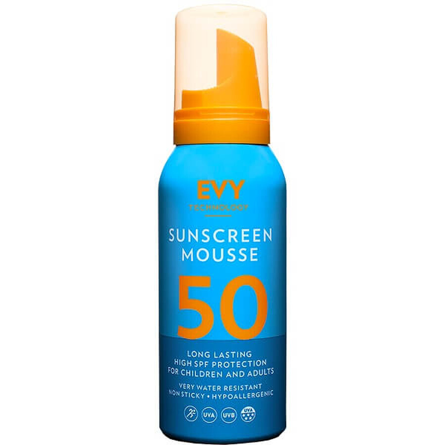 Schiuma viso e corpo Unisex SPF 50, 100 ml, Evy Technology