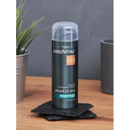 Schiuma da barba al mentolo Gerovital Men, 200 ml, Farmec
