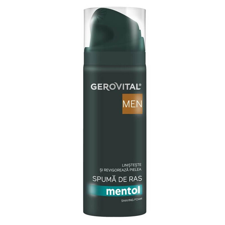 Schiuma da barba al mentolo Gerovital Men, 200 ml, Farmec