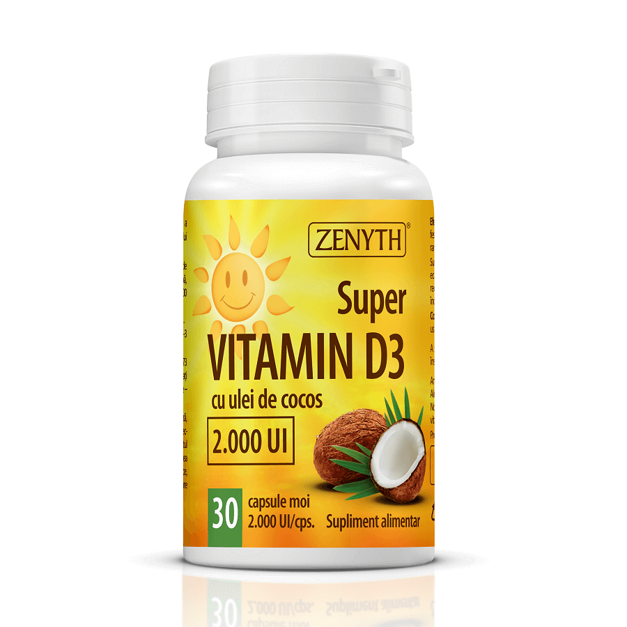 Super Vitamina D3, 30 cápsulas, Zenyth