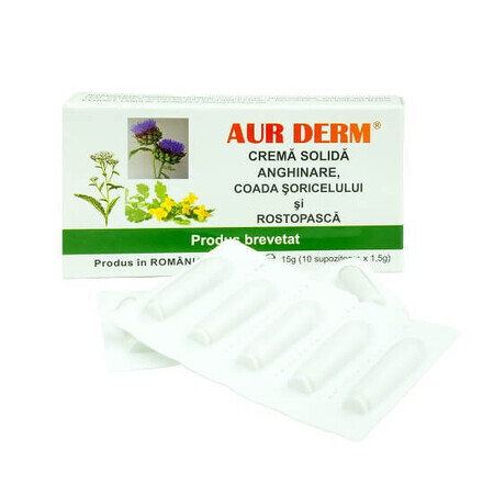 Supositorios con alcachofa, cola de acedera y cúrcuma Golden Derm, 10 unidades, Laur Med Plant