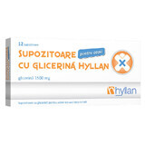 Supositorios de glicerina 1500 mg para niños, 12 unidades, Hyllan