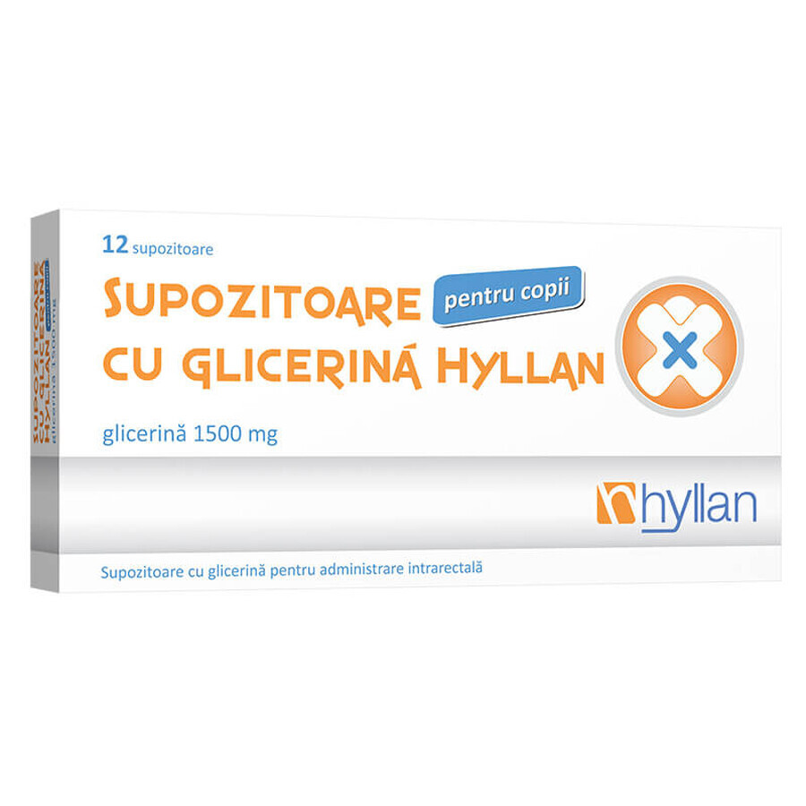 Supositorios de glicerina 1500 mg para niños, 12 unidades, Hyllan