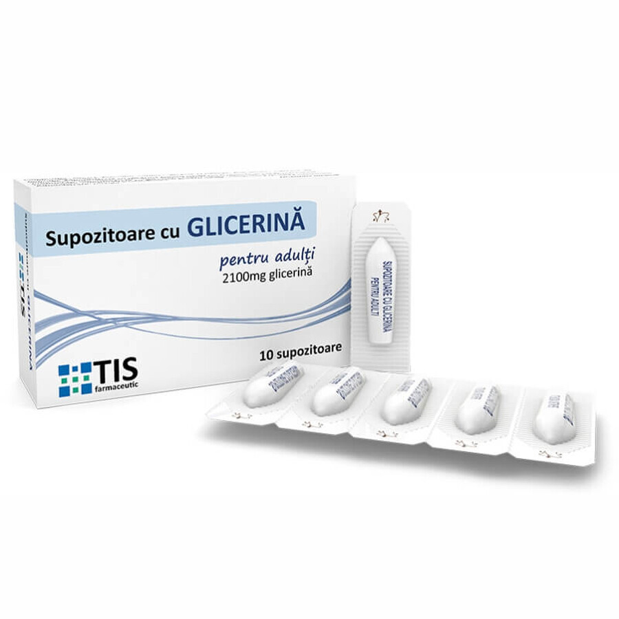 Supositorios de glicerina para adultos, 10 unidades, Țis Farmaceutic