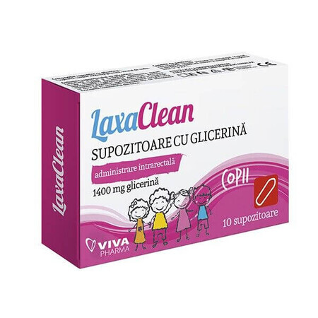 Supositorios de glicerina para niños, LaxaClean, 10 unidades, Viva Pharma