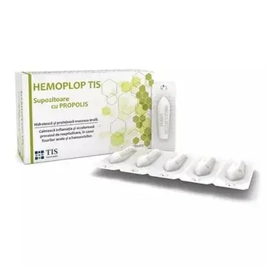 Supositorios con propóleo Hemoplop Tis, 10 unidades, Tis Farmaceutic