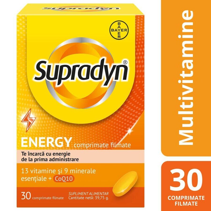 Supradyn Energy, Multivitaminas y Coenzima Q10, 30 comprimidos recubiertos con película, Bayer