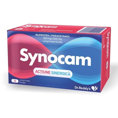 Synocam 200 mg/500 mg, 10 comprimidos recubiertos con película, Dr. Reddys