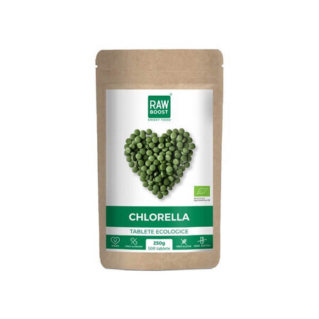 Comprimidos de Chlorella ecológica, 500 comprimidos, RawBoost