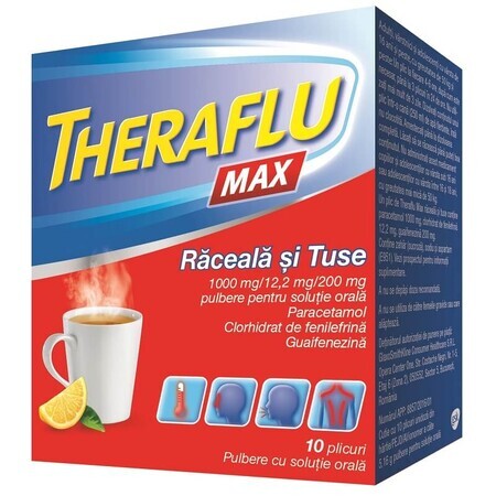 Theraflu Max răceală și tuse, 10 plicuri, Gsk