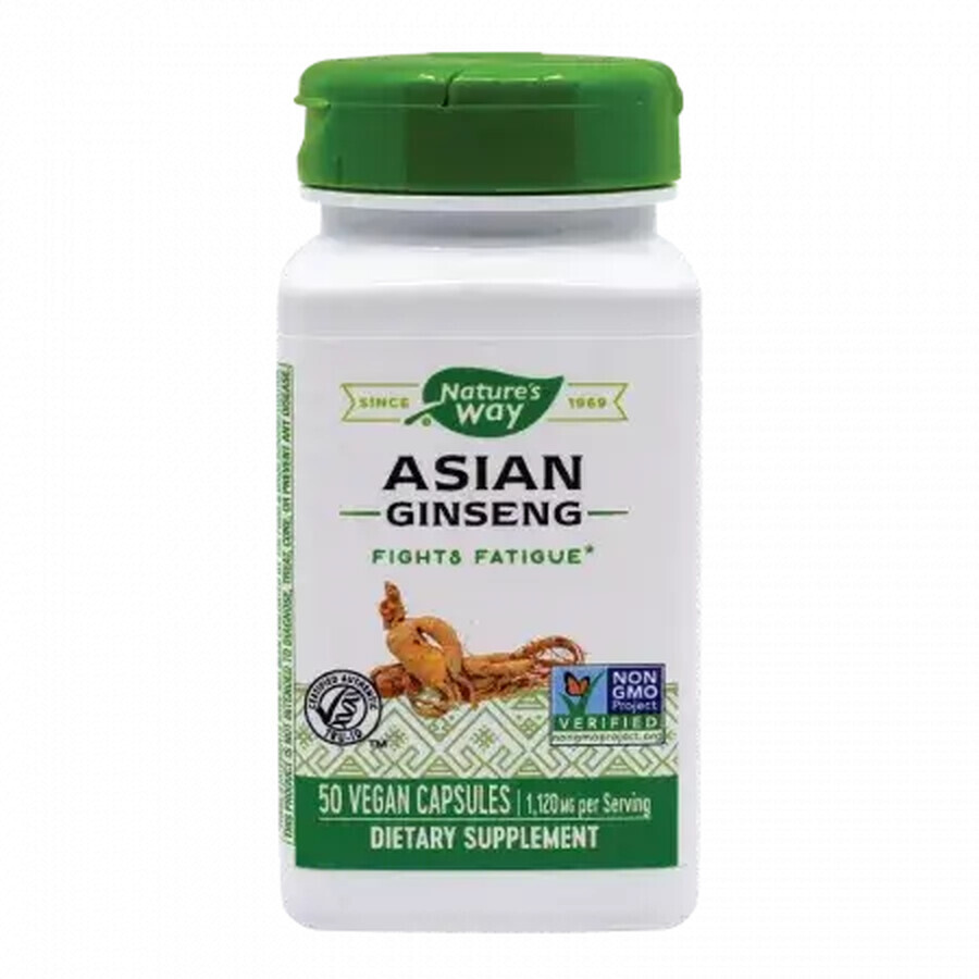 Ginseng asiático 560 mg Nature's Way, 50 cápsulas, Secom