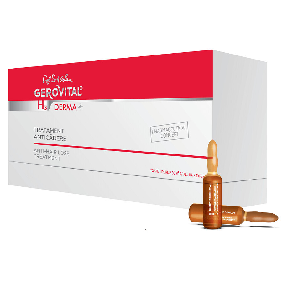 Traitement anti-âge Gerovital H3 Derma+, 12 ampoules, Farmec