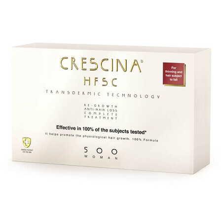 Trattamento completo Crescina Transdermic Re-Growth HFSC 500 DONNA, 10 fiale + 10 fiale, Labo