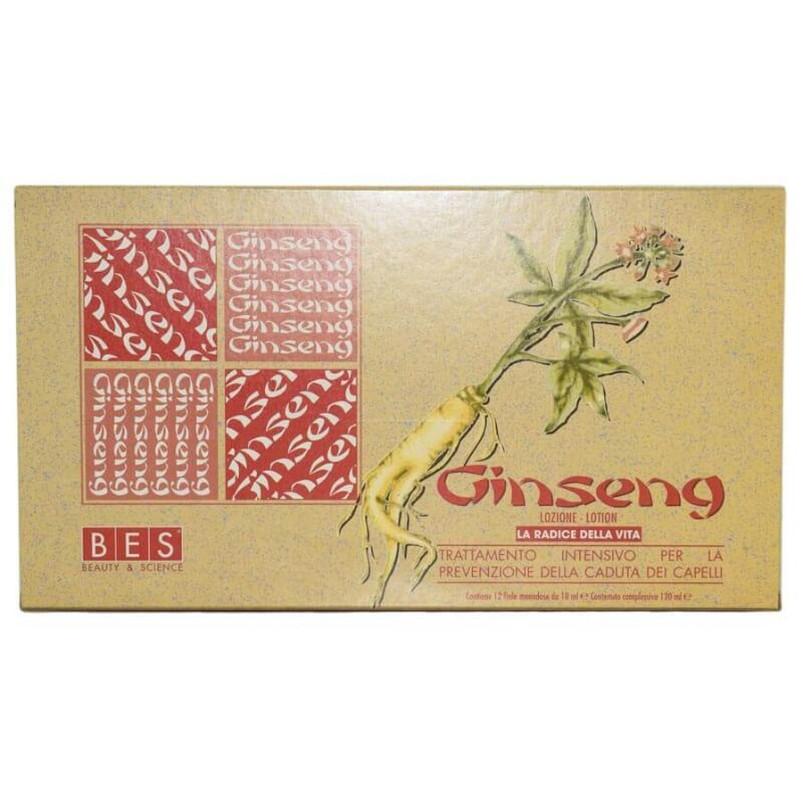 Trattamento contro la caduta dei capelli Ginseng, 12 fiale, Bes Beauty & Science