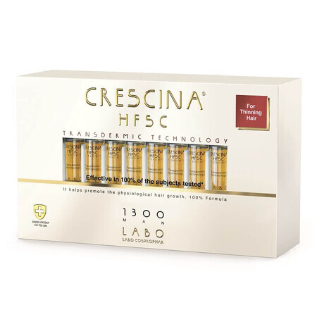 Tratament Crescina Transdermic Re-Growth HFSC 1300 MAN, 20 fiole, Labo