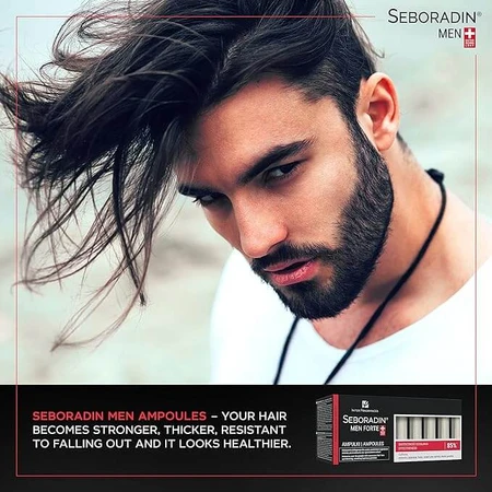 Men's hair loss and thinning treatment Seboradin Men Forte, 14 ampoules x 5.5 ml, Lara