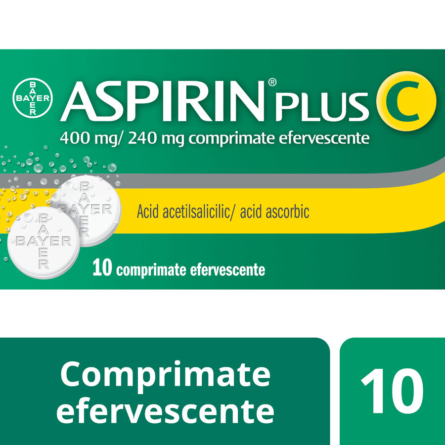 Aspirina Plus C 400 mg/240 mg, 10 comprimidos efervescentes, Bayer