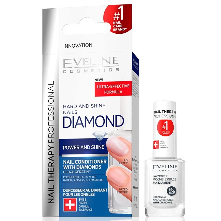 Tratamiento fortalecedor de uñas Diamond Nail Therapy, 12 ml, Eveline Cosmetics