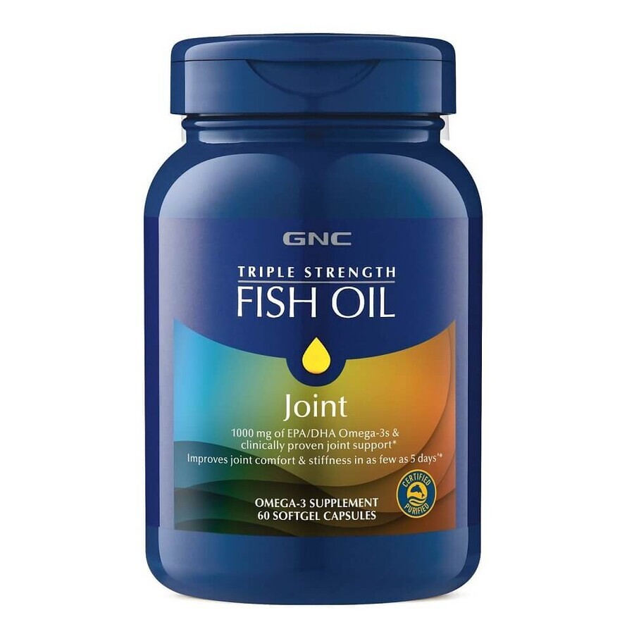 Aceite de pescado triple más fórmula para la salud de las articulaciones (736321), 60 cápsulas, GNC